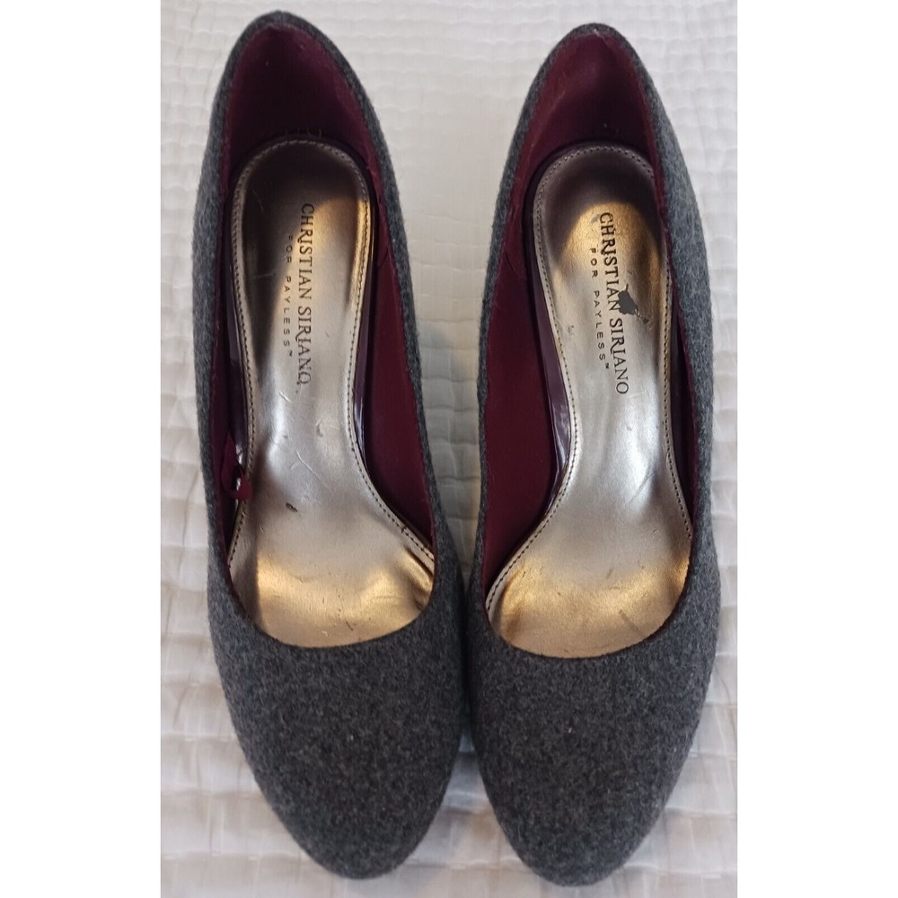 Christian Siriano Size 8.5 Women's Gray Wool‎ Heel